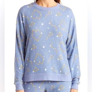 Brand New Abound Cozy Crew Neck Sweatshirt blue stonewash constellations💖